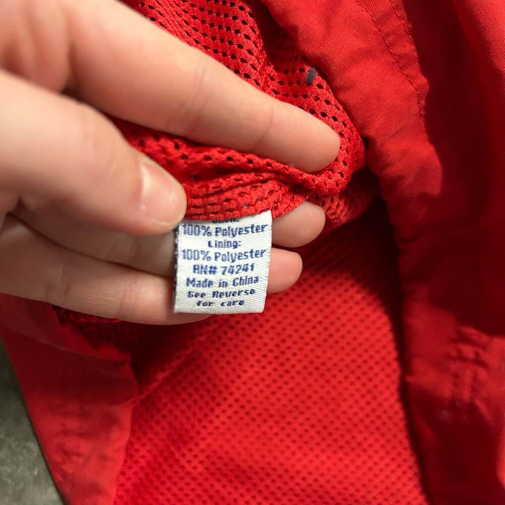 Paco Jeans Vintage 90s Sherpa Lined Full Zip Hoodie Red Black Men's XL